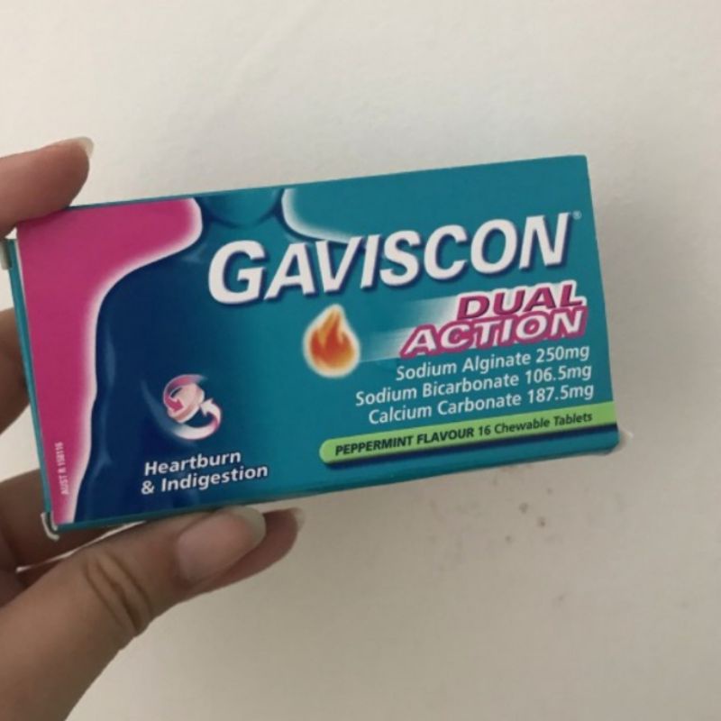 Gaviscon Double Action 16 tablet obat maag hisap ORI