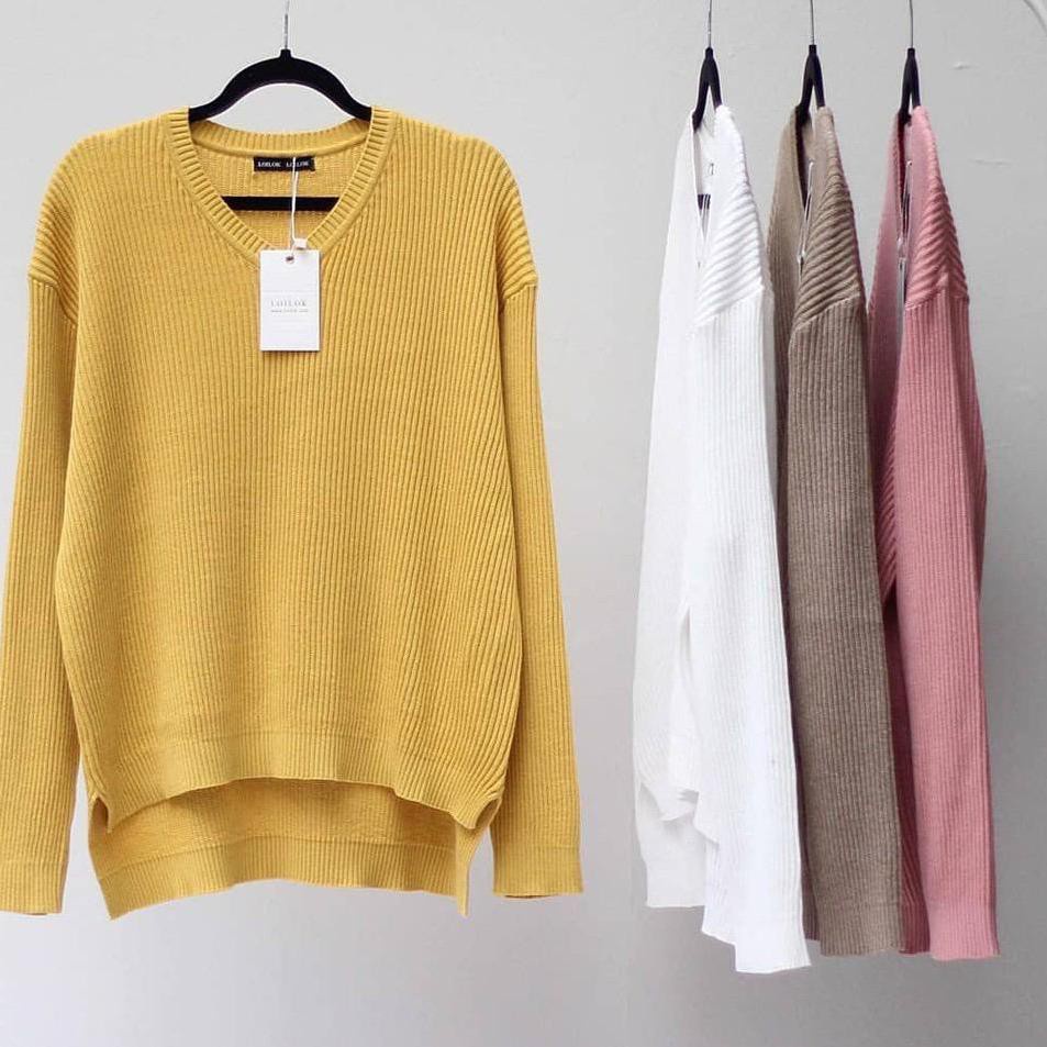 VIONA V NECK SWEATER RAJUT WANITA