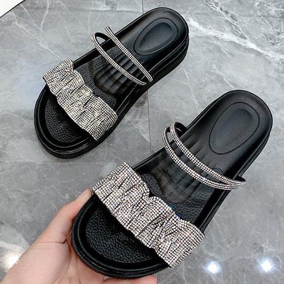 TBIG [COD] Sandal Tali Slip On BLINKSANDAL Wanita Import Korea Style Santai Wanita Sandal