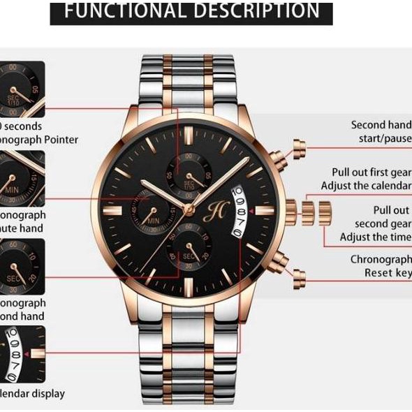 trxc1C6o--Free Box JT 8036 Jims Honey Jam Tangan Pria Waterproff Chrono Aktif