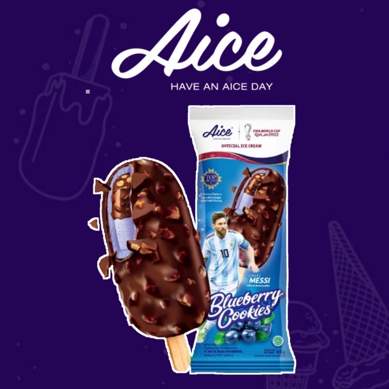 Ice Cream Es Krim AICE Blueberry Cookies Tangerang Murah KHUSUS INSTAN
