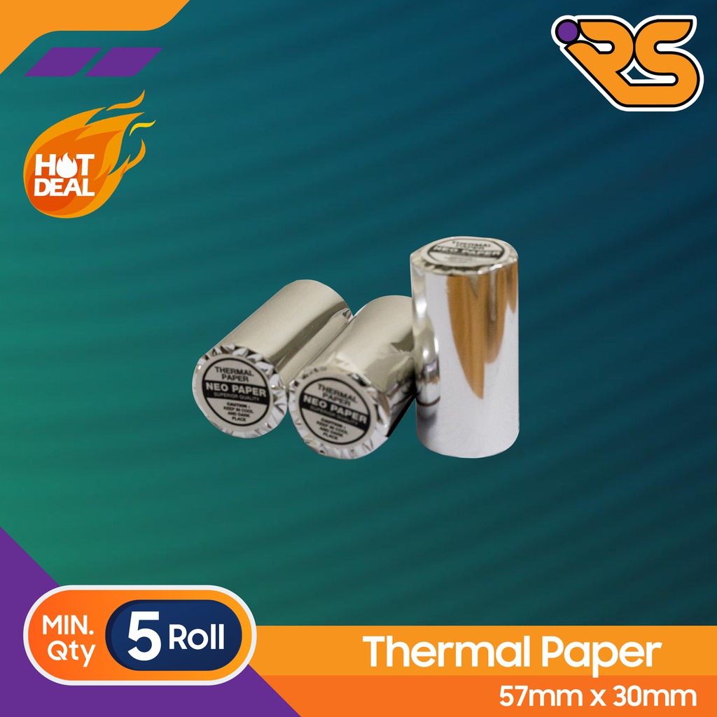 

KERTAS STRUK THERMAL ROLL 57 X 30 MM UNTUK PRINTER BLUETOOTH