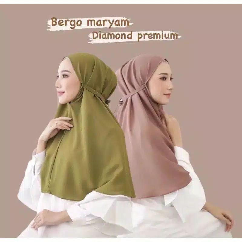 HIJAB BERGO MARYAM TALI POLOS MURAH/DIAMOND PREMIUM