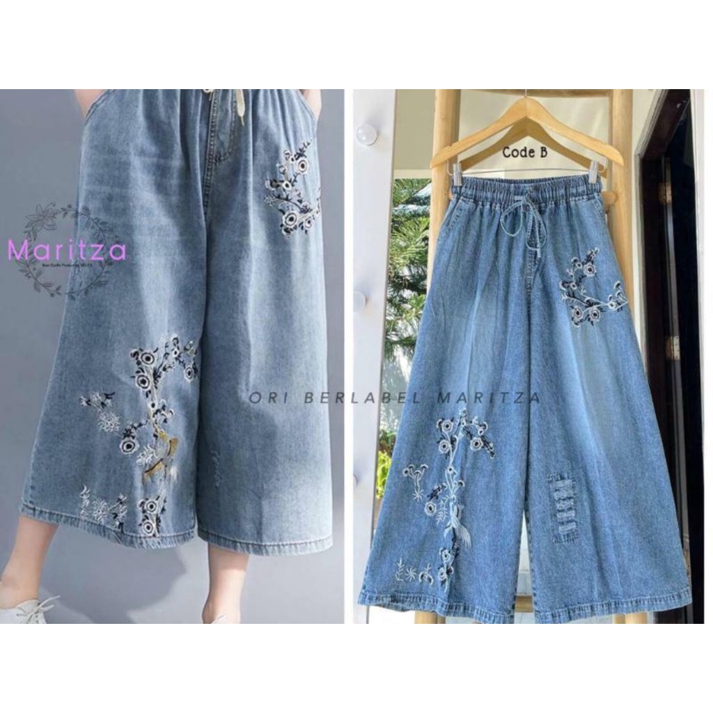 Bonni Celana Jogger Joger Jeans Denim Pants Wanita Jumbo Big size Bigsize N95