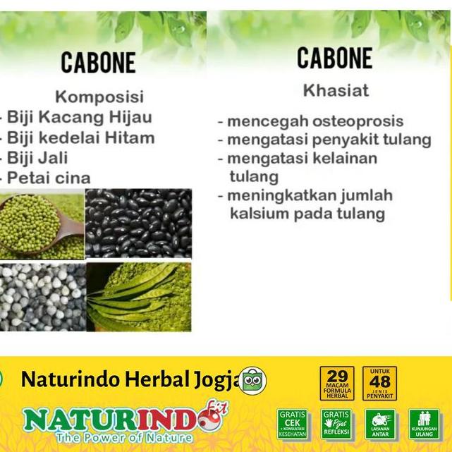 

UYU Suplemen Nutrisi Tulang Cabone Naturindo ➮ 100