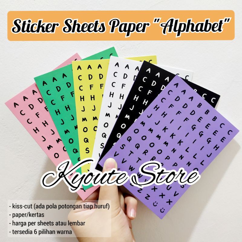 

Sticker Alphabet Paper Huruf Stiker Nama Scrapbook DIY Planner Amplop Bujo Dekorasi