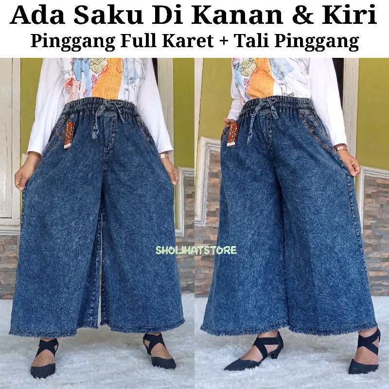 CELANA KULOT JEANS RAWIS HIGH WAIST JUMBO SAMPAI BB 85KG / KULOT SNOW JEANS RAWIS SIZE XXL XXXL / KULOT JEANS SOBEK BAGIAN BAWAH RAIWS / KULOT PANJANG JEANS RAWIS PREMIUM / LOOSE CULLOTE HIGH WAIST SNOW WASHED / SHOLIHATSTORE