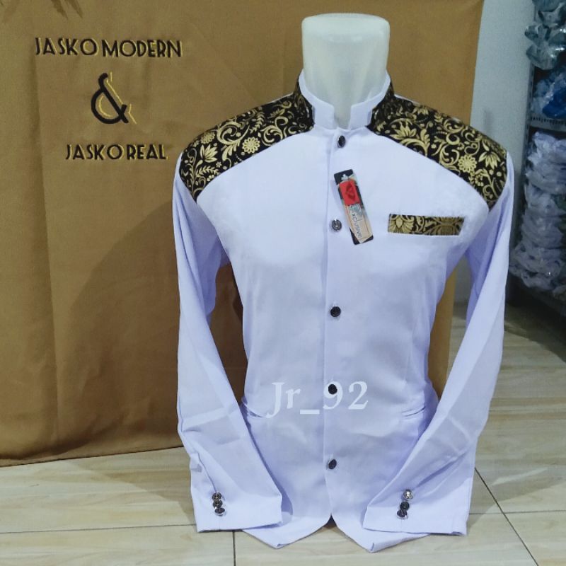 ((COD)) Jasko Batik /Jas Koko Batik Pria /Jasko Batik Putih /Batik Jasko /Batik Jas Koko Pria