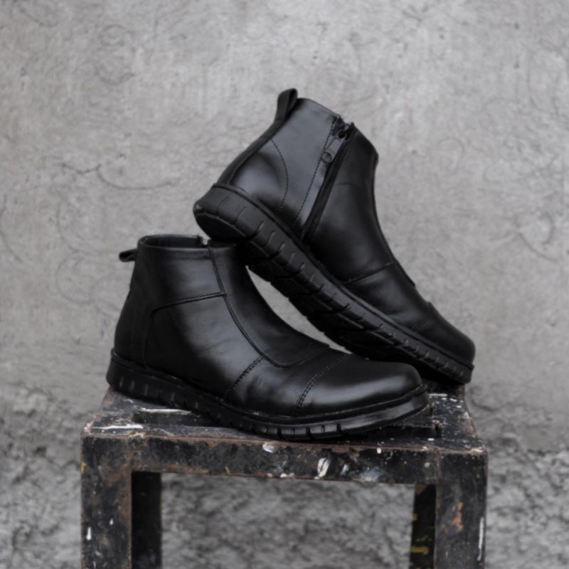 WOLF x WARKA | SEPATU PENTOPEL TINGGI BOOT SLETING KULIT ASLI ORIGINAL PREMIUM FORMAL PRIA COWOK KERJA KANTOR DINAS1