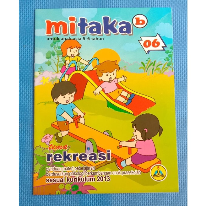 MAJALAH TK PAUD  MITAKA TK B TEMA REKREASI, MAJALAH PELAJARAN ANAK TK  COVER SAMPUL TERBARU 2021.