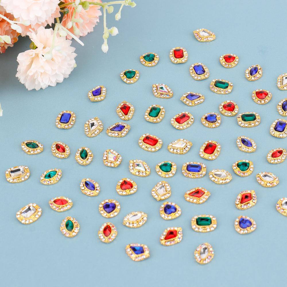 Timekey JaneDream 60Pcs / Set Charms Berlian Imitasi 3D Untuk Dekorasi Nail Art DIY A4K5