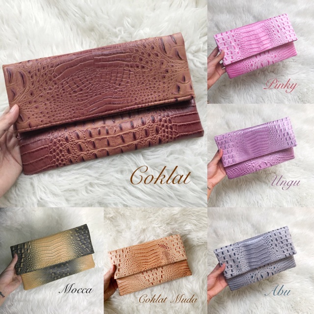 Clutch Croco Buaya Premium Import