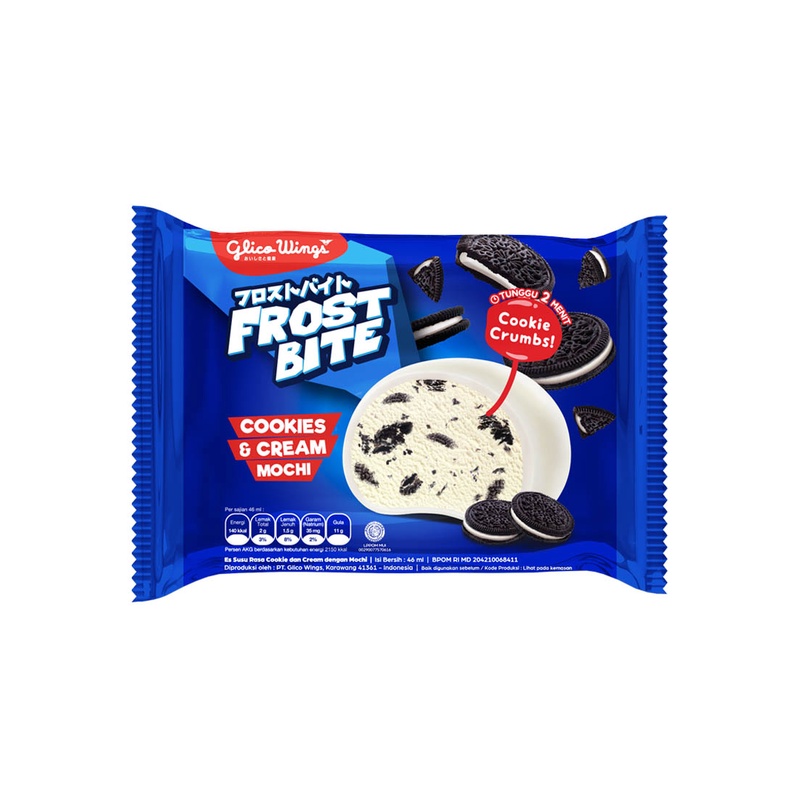 

GLICO WINGS FROST BITE COOKIES AND CREAM MOCHI ICE CREAM ES KRIM MOCHI