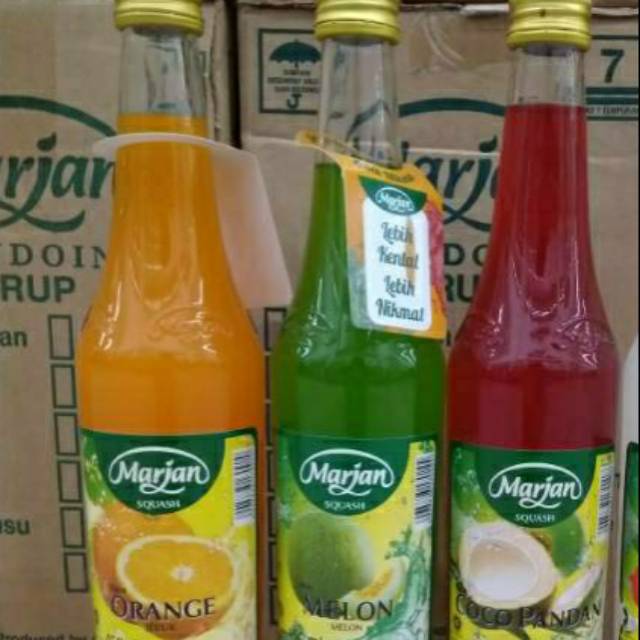 1 Dus Sirup Marjan Squash Melon Cocopandan Jeruk Mangga 450 Ml Isi 12 Grosir Syrup Sirup Marjan Indonesia