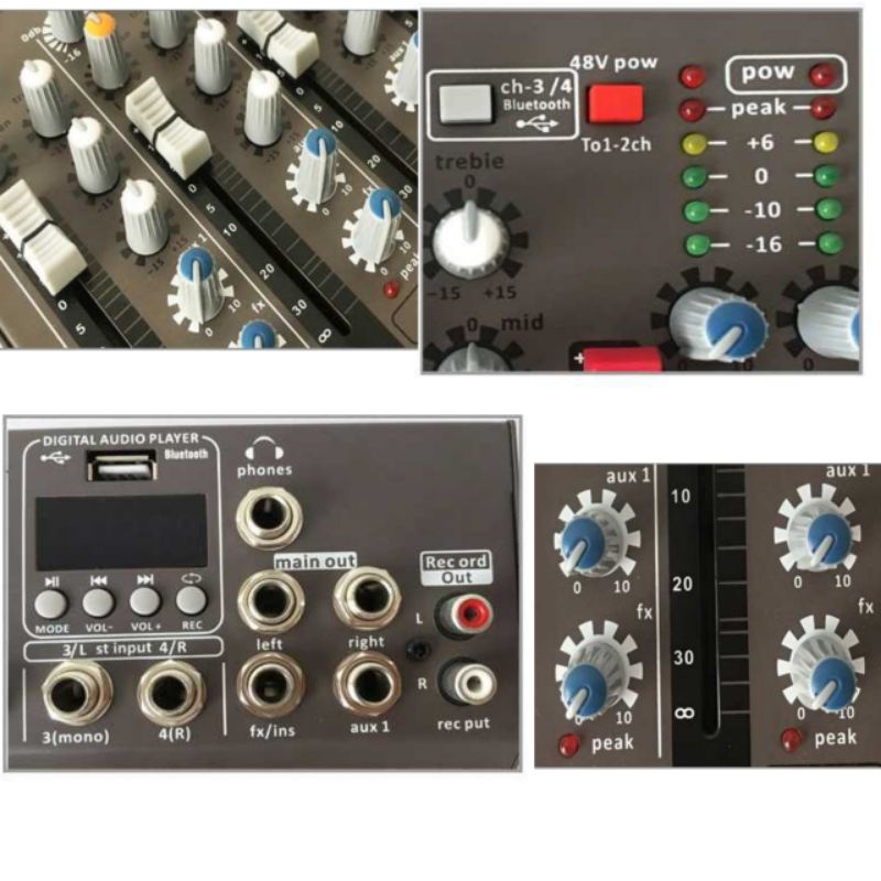 PROMO LEORY Mini Portable LIve Audio Mixer Karaoke DJ 4 Channel - 647867 7RSK1NBK