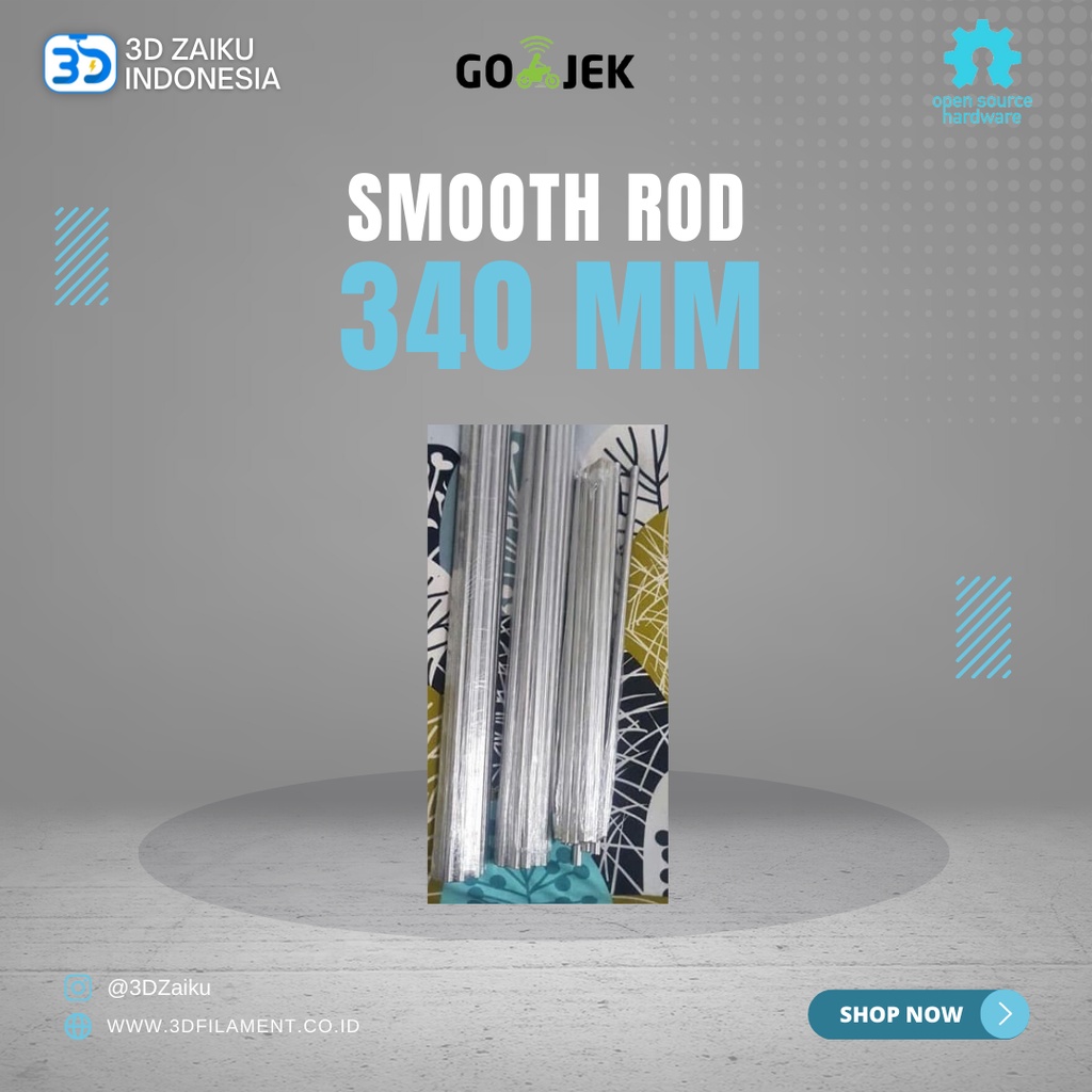 RepRap 3D Printer 8 mm Smooth Feed Rod 340 mm