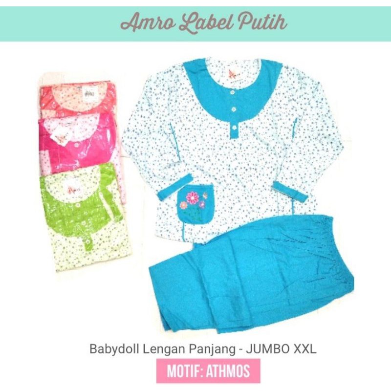 Baby Doll Amro Pp Lengan Panjang Xxl Jumbo Putih Baju Tidur Babydoll Muslim Bebidol Anne Claire Shopee Indonesia