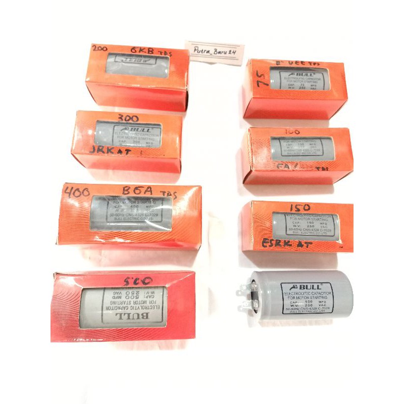 BULL CAPASITOR 75MFD/100MFD/150MFD/200MFD/250MFD/300MFD/400MFD/500MFD/600MFD/800MFD /Kapasitor