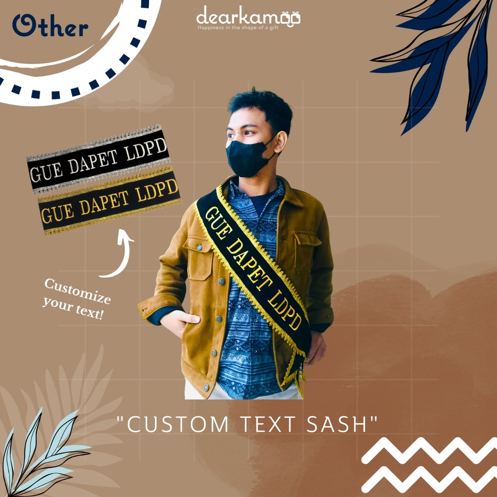 CUSTOM NAME SASH/ SELEMPANG CUSTOM/ GRADUATION SASH/ SELEMPANG WISUDA/ SELEMPANG