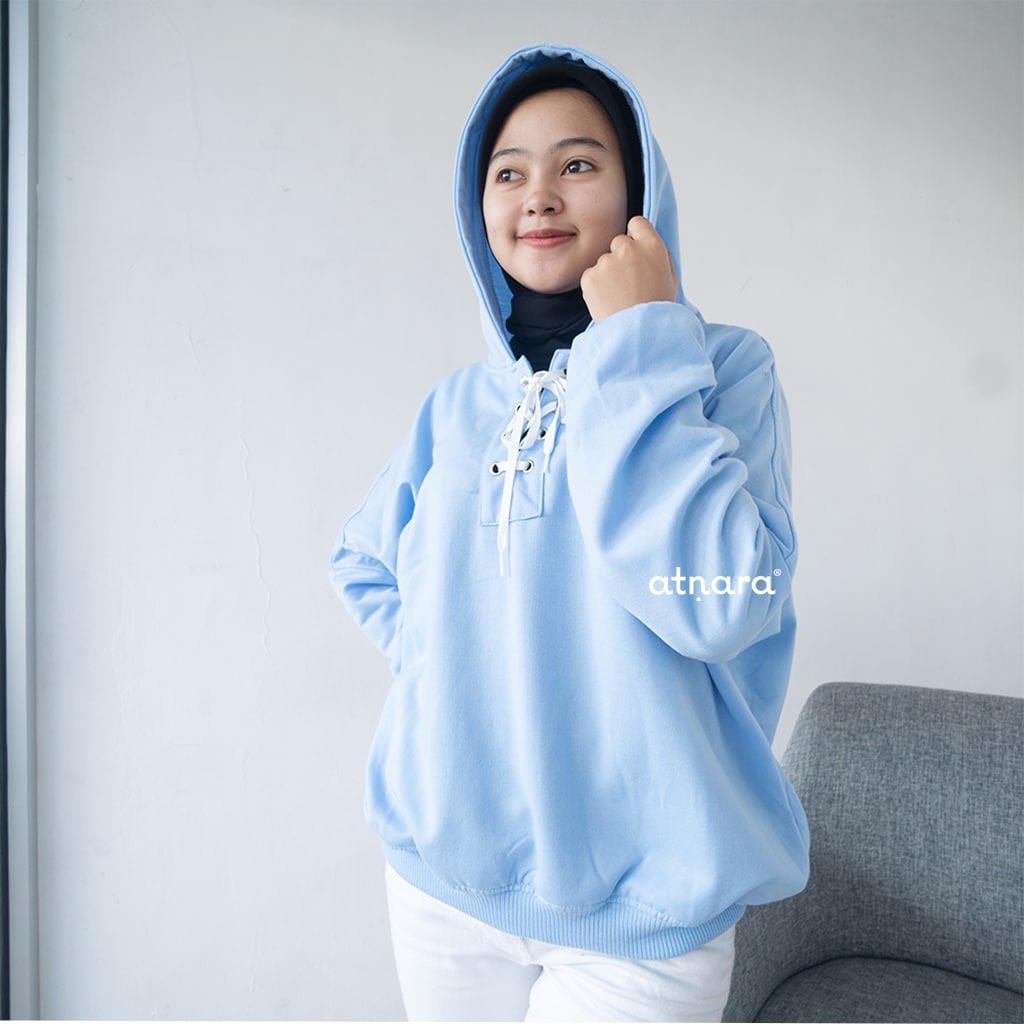 Nara Grosir - Cross Rope Hodie l Sweater Polos l Sweater Wanita Terbaru
