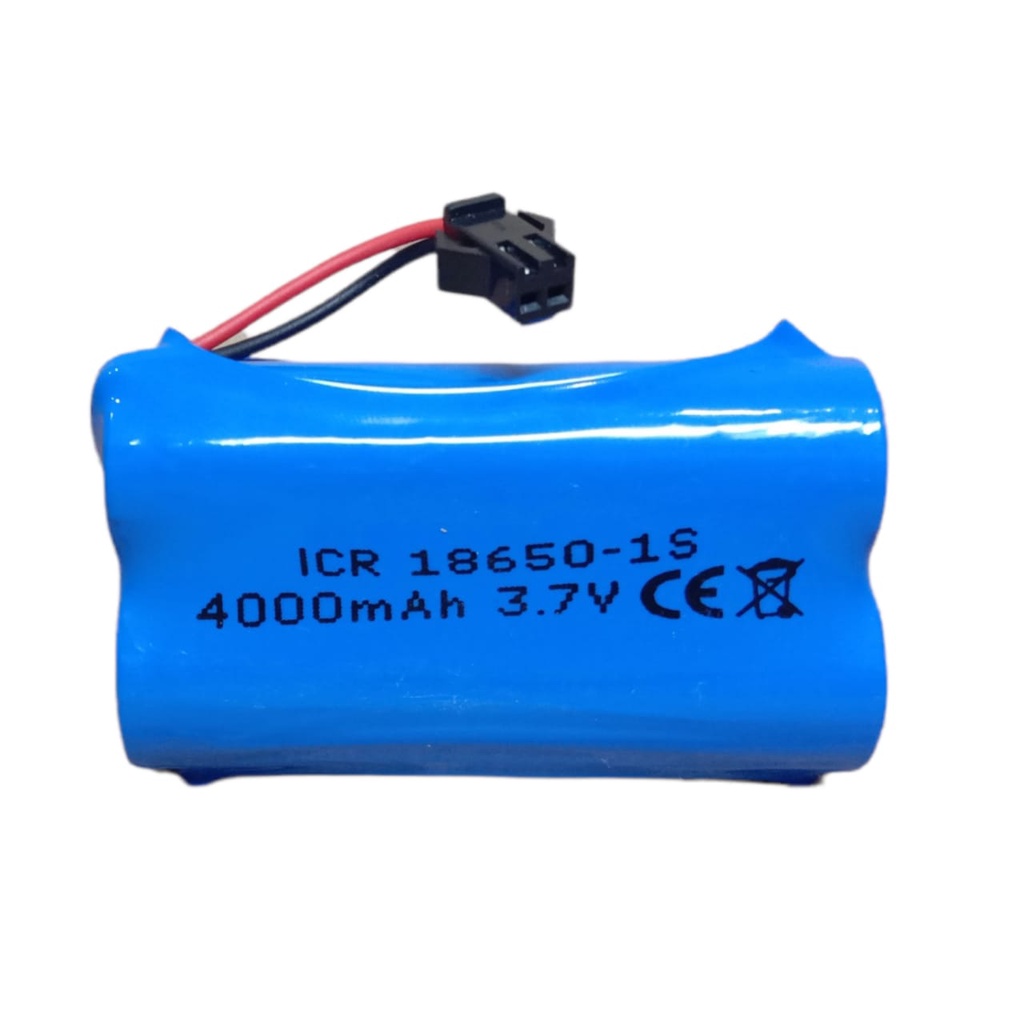 Baterai RC/ Speaker Bluetooth &amp; Elektronik Lainnya 2x Li-ion 18650-1S 4000mAh 3.7V Protektor BMS 6A SOKET HITAM 2 PIN