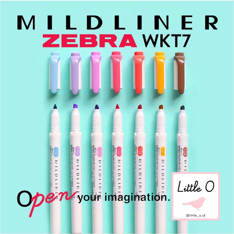 

100% ORI ZEBRA MILDLINER WKT-7 TWIN TIP HIGHLIGHTER / Mildliner pastel double highlighter