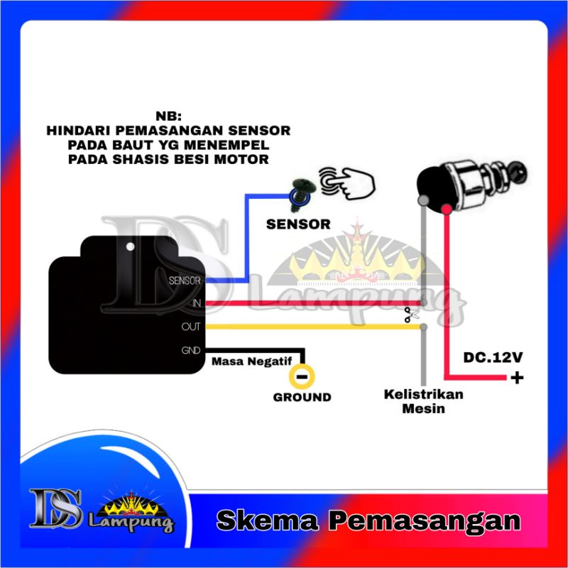 Pengaman Motor Sensor Sentuh, Kunci Rahasia Motor, Anti Maling-3