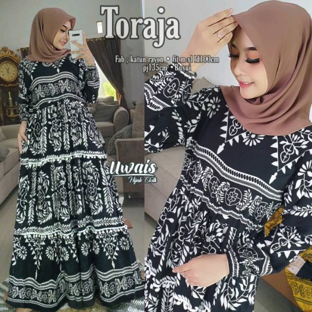 Toraja maxy dress gamis motif etnik by Uwais