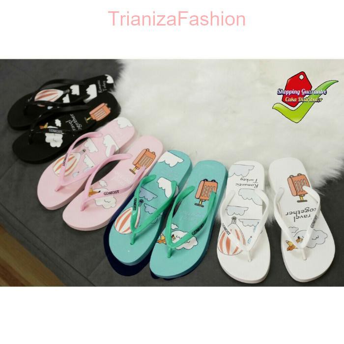 Sandal Jepit Jelly Wanita Cewek Perempuan Import Terbaru Hitam