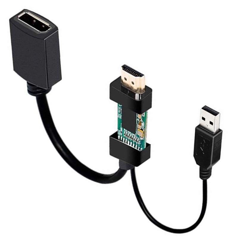 Adapter Konverter Port Display HDMI Male Ke DP 4K Tenaga