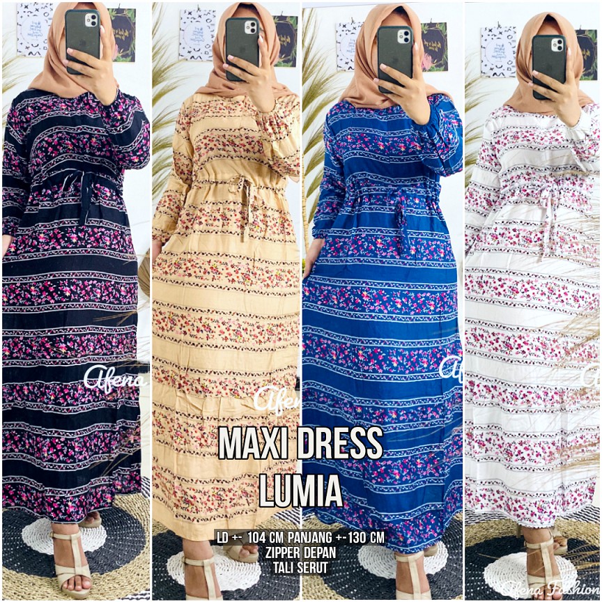 LUMIA MAXY DRESS ZIPPER DEPAN RAYON SUPER ADEM
