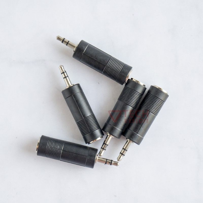 CONVERTER AUDIO 6.5MM AUX TO 3.5MM STEREO - JACK COVER BESAR KE KECIL
