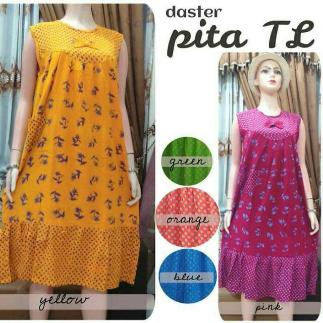 daster pita TL kutung kancing belakang tanpa lengan rempel batik cap leonia