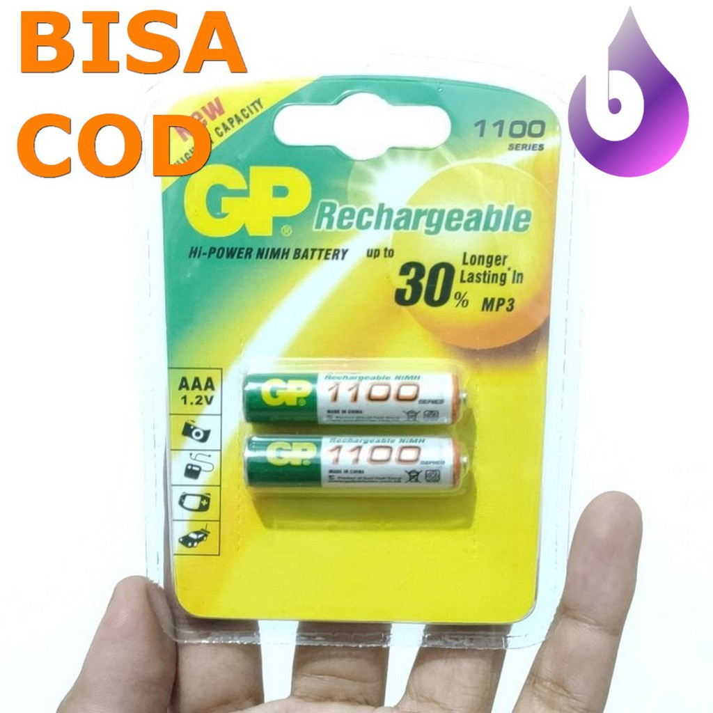 ASLI batu Battery A3 AAA GP 1100 isi ulang Rechargeable Ori