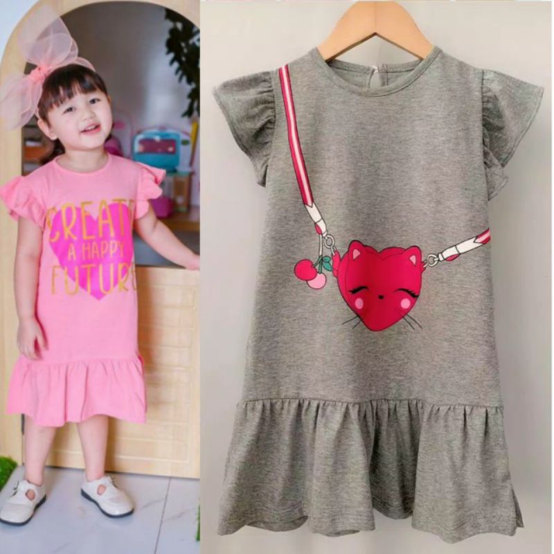 DRESS LUCU ANAK ANAK/DRESS NONA ANAK TERMURAH 1-6TAHUN/MOTIF TASS