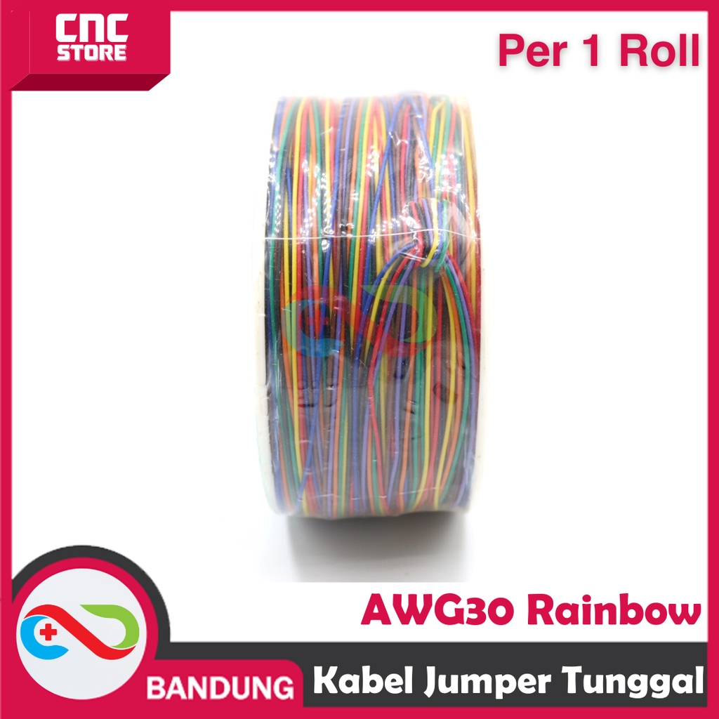 KABEL JUMPER TUNGGAL AWG30 RAINBOW FOR BREADBOARD PER SATU ROLL