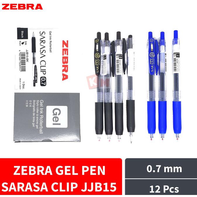 

Produk Terbaik] Gel Ink Rollerball Pen Pulpen Zebra Sarasa Clip Jjb15 0.7 Mm 12 Pcs - Biru