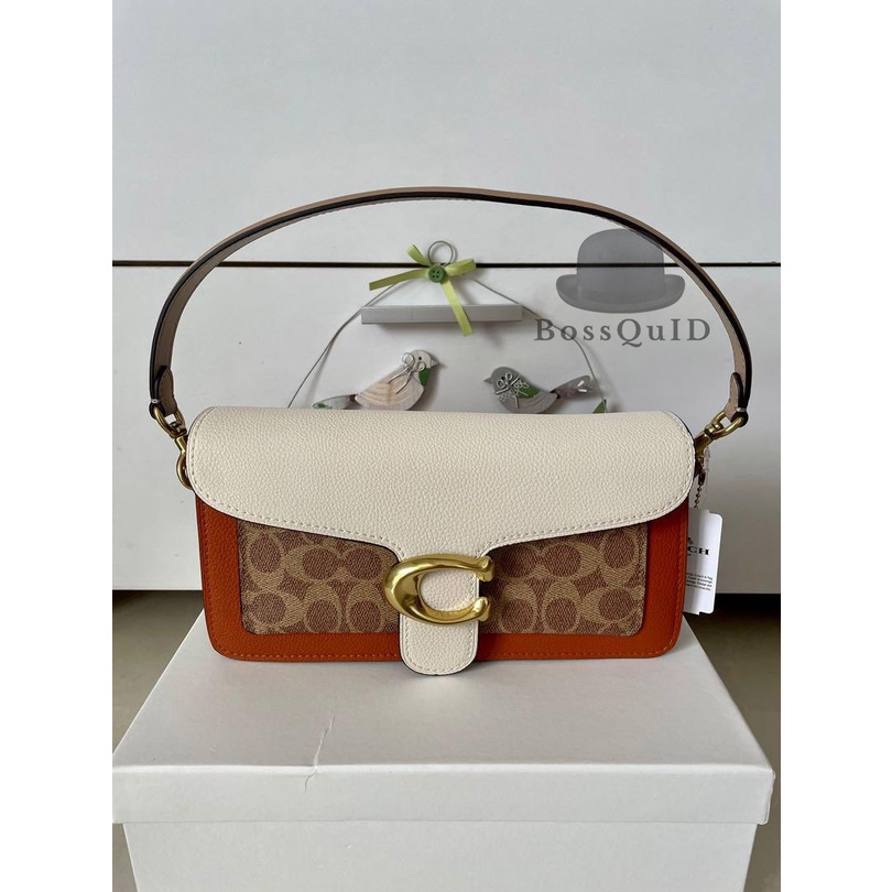 Coach Tabby 26 Shoulder Bag In Signature Canvas Tan Ivory