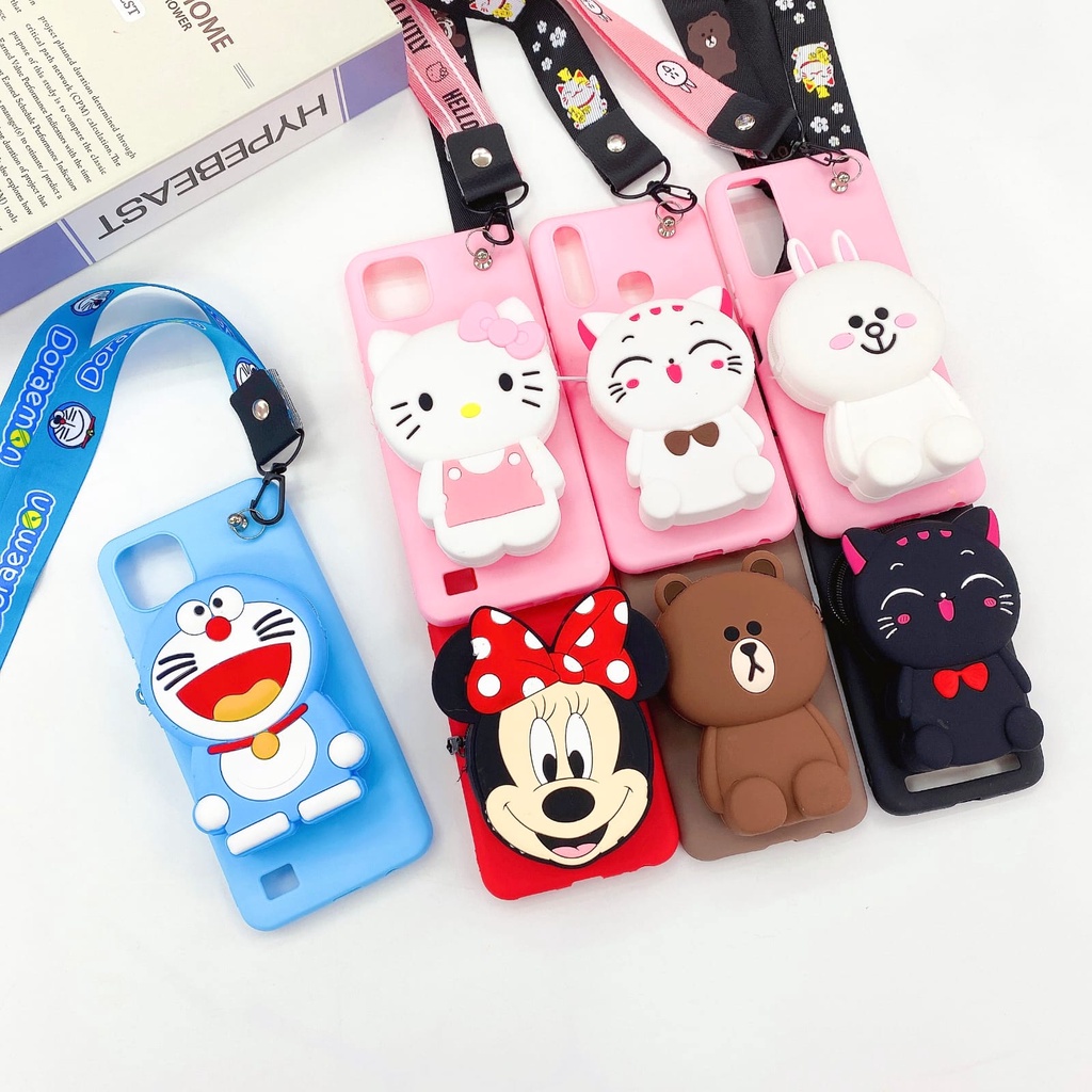 Case REALME C20 / REALME C11 2021  Disney Plus Dompet Dan Tali