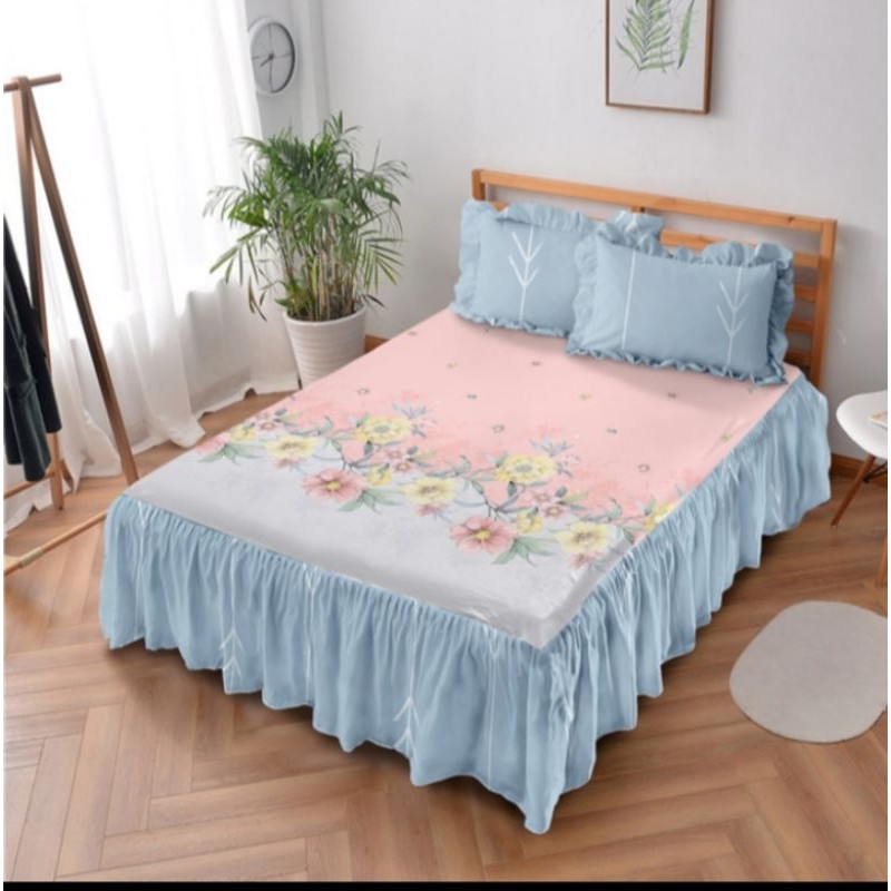 Sprei Kintakun Rumbai King Size B2 180x200 Fleur - 5in1 - 20 cm