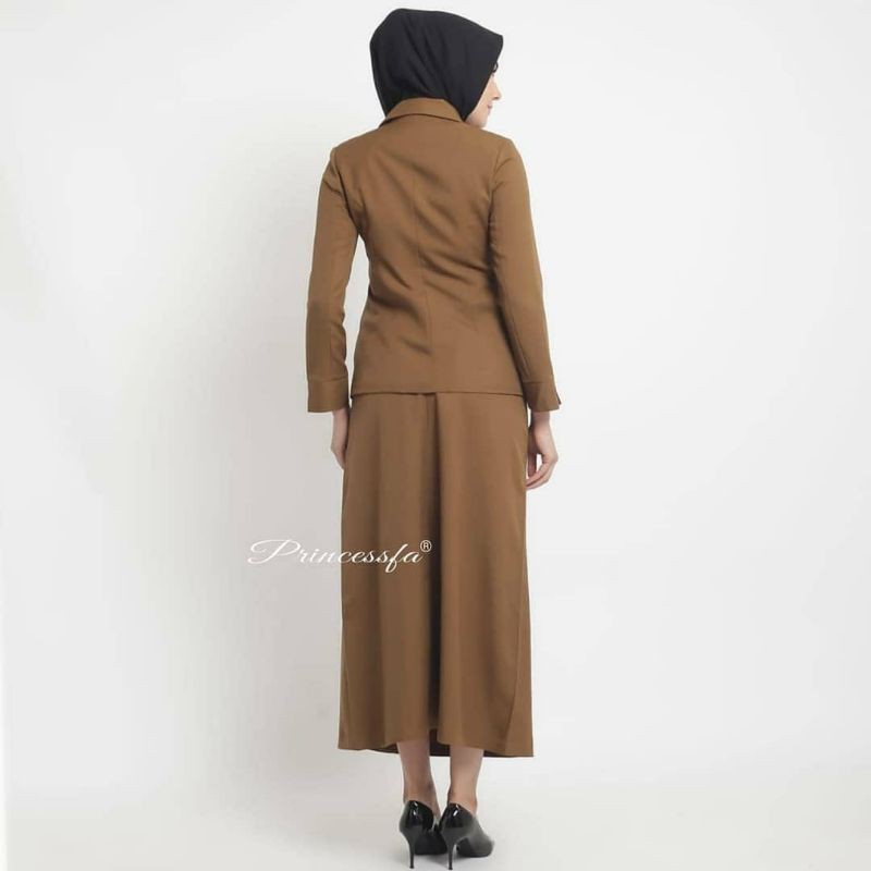 Blazer pemda / seragam pns / seragam PEMDA GURU /pemda aceh coklat tua rok A BEST SELLER