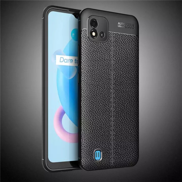 Auto Fokus Realme C20 6.5 inchi Leather Soft Case REALME C20 AUTOFOCUS Motif Kulit Jeruk