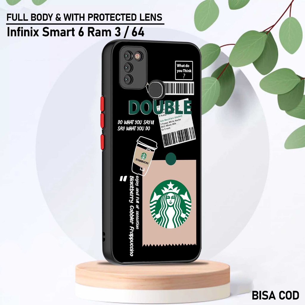 Case Infinix Smart 6 Ram 3 - Motif Case [ Starbuck ] - Hardcase Infinix Smart 6 Ram 3 - Softcase Inf
