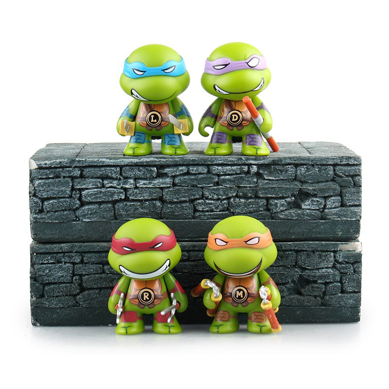 1pcs Ninjaed God Remaja Mutan Ninja Turtles TMNT Action Figure PVC Kartun Ninja Turtles Boneka Dengan Senjata Mainan Anak