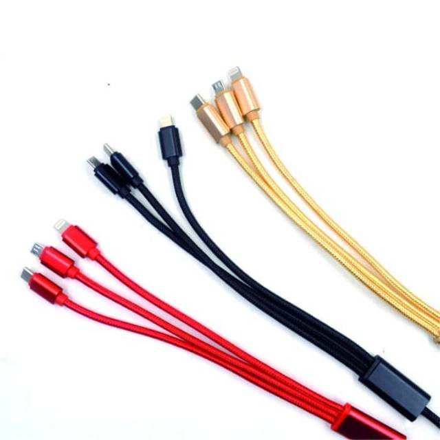 Kabel Data Cabang 3IN1 Fast Charging Usb Micro , Iphone , Tipe C