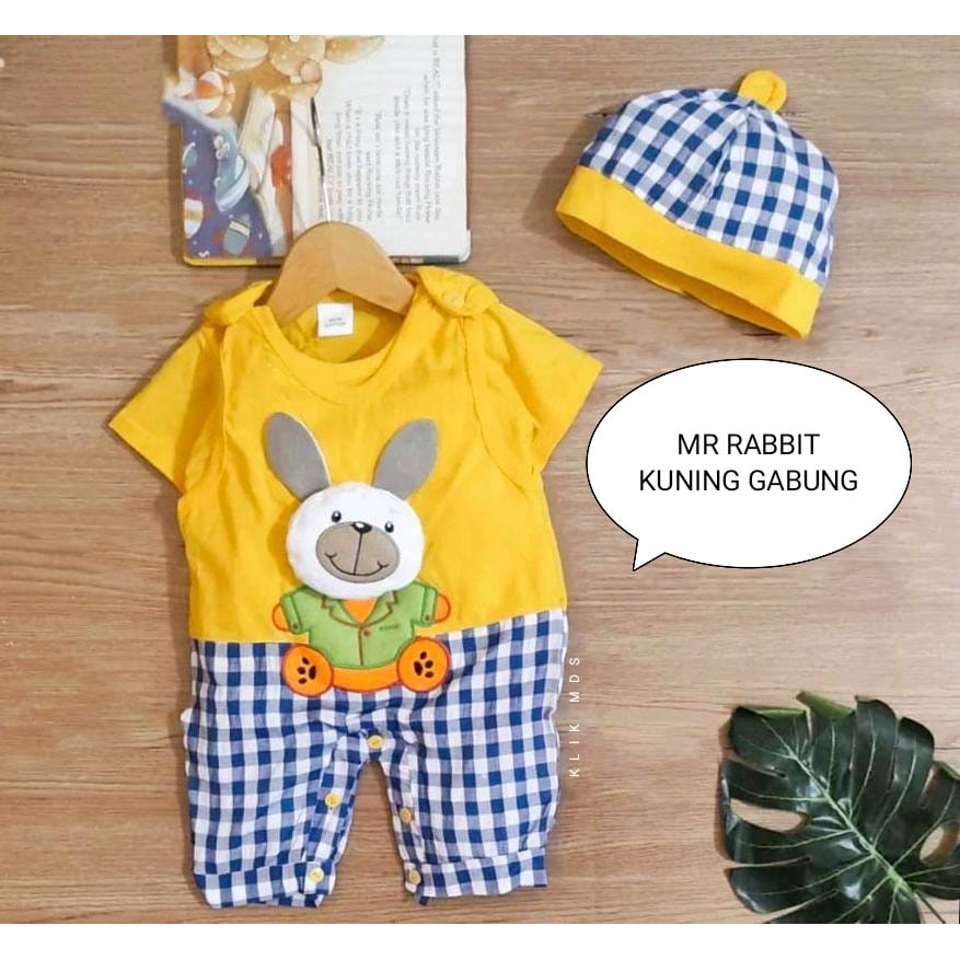 Jumper Bayi Laki-Laki 0-6 Bulan / Baju Anak Bahan Kaos Free Inner Dan Topi Motif I Am Little Tiger