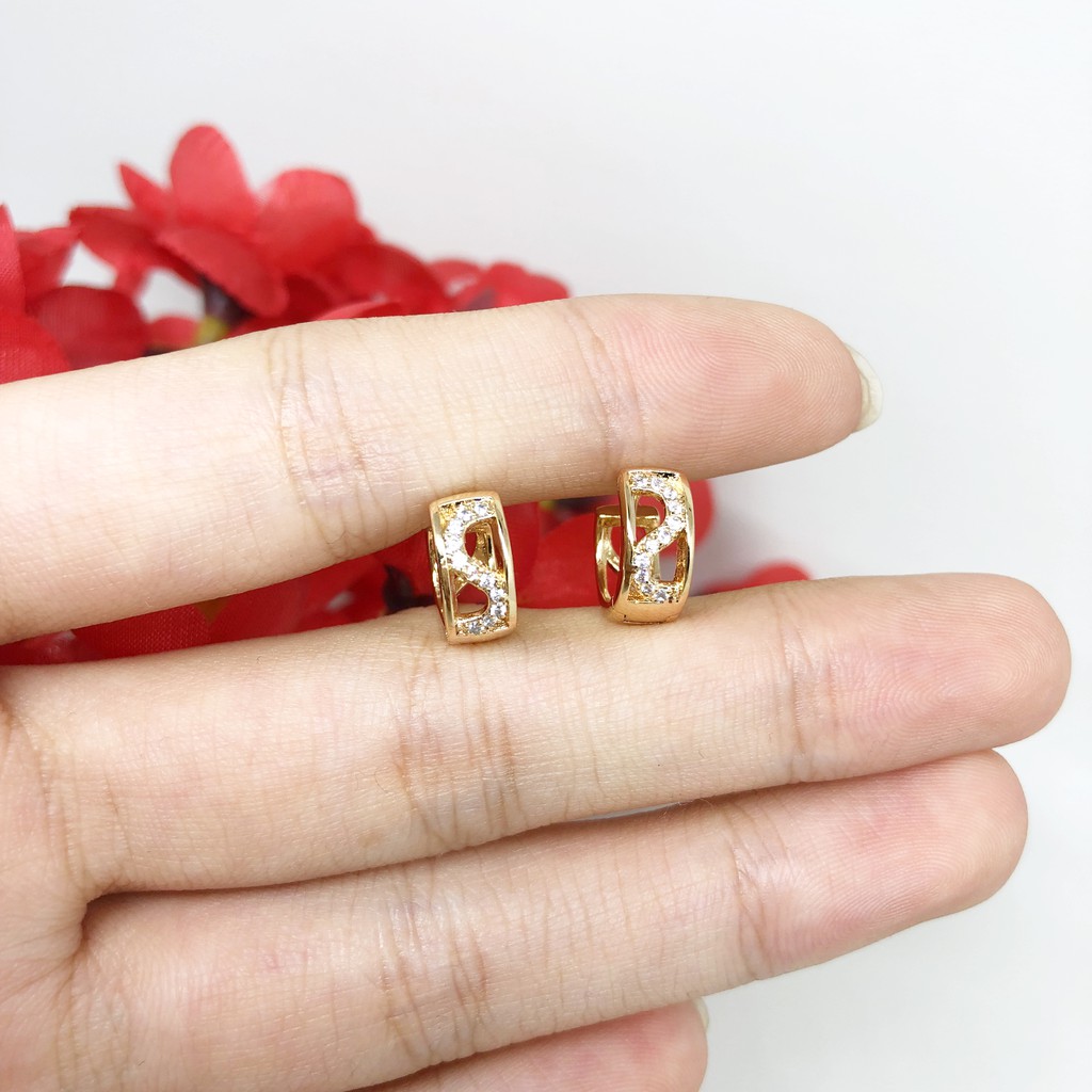 Anting Xuping Asli Model Hoop Batu Cubic Zirconia - BE200