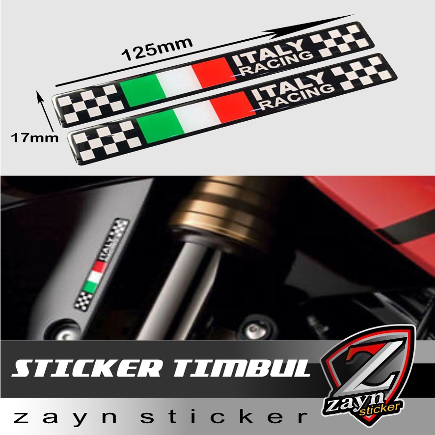 STICKER STIKER TIMBUL 3D RESIN EMBLEM ITALY MOTOR &amp; MOBIL SATU SET 01