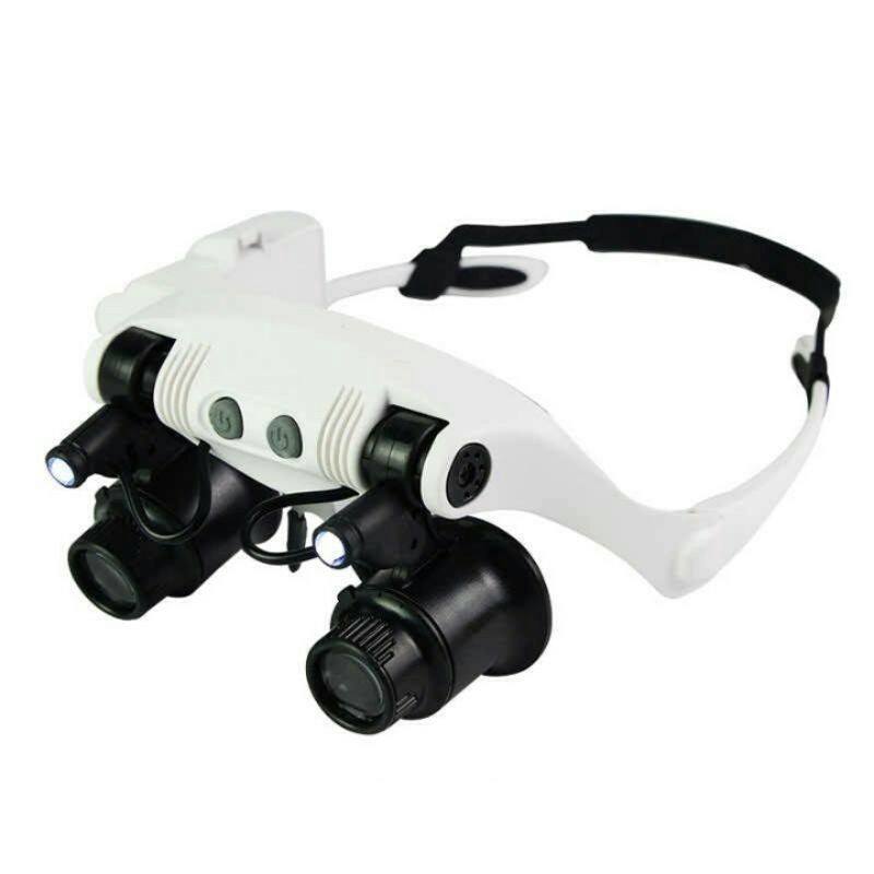 Kacamata Pembesar dgn 2 LED+5 lensa,kaca mata servis