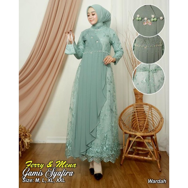 Kebaya Gamis Syafira / Gamis Pesta Mewah Modern / Gamis Kebaya Kondangan / Gamis Kebaya Bridesmaid / Kebaya Modern / Kebaya Wisuda  / Kebaya Seragam